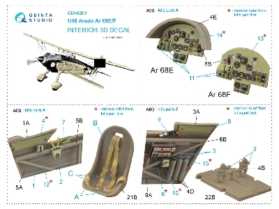 Arado Ar 68 E/F - 3d-printed & Coloured Interior (For Roden Kits) - zdjęcie 10
