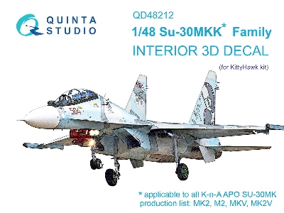 Sukhoi Su-30mkk Family - 3d-printed & Coloured Interior (For Kitty Hawk Kits) - zdjęcie 2