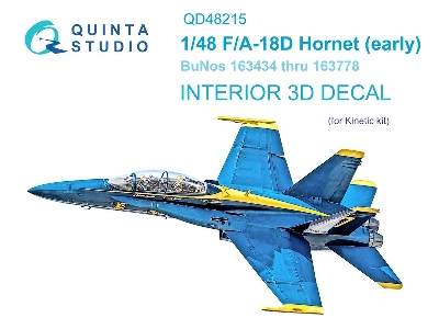 Mcdonnell Douglas F/A-18 D Hornet (Early) - 3d-printed & Coloured Interior (For Kinetic Kits) - zdjęcie 2