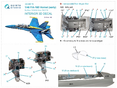 Mcdonnell Douglas F/A-18 D Hornet (Early) - 3d-printed & Coloured Interior (For Kinetic Kits) - zdjęcie 12
