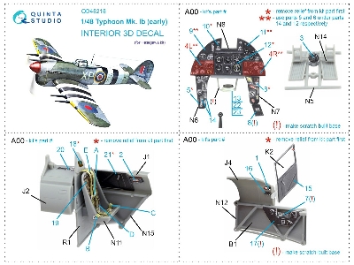 Hawker Typhoon Mk.Ib (Early) - 3d-printed & Coloured Interior (For Hasegawa Kits) - zdjęcie 12