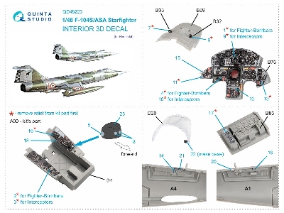 Lockheed F-104 S/Asa - 3d-printed & Coloured Interior (For Kinetic Kits) - zdjęcie 10