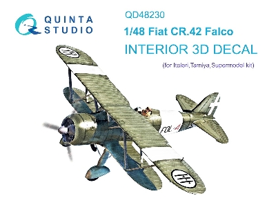 Fiat Cr.42 Falco - 3d-printed & Coloured Interior (For Italeri / Tamiya / Supermodel Kits) - zdjęcie 2