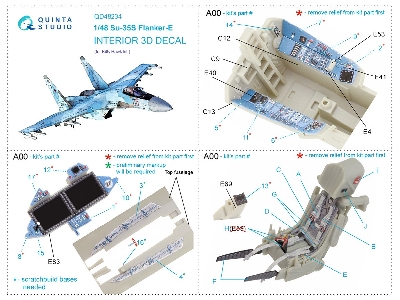 Sukhoi Su-35 S Flanker-e - 3d-printed & Coloured Interior (For Kitty Hawk Kits) - zdjęcie 15