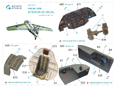 Messerschmitt Me-163 B - 3d-printed & Coloured Interior (For Gaspatch Models Kits) - zdjęcie 10