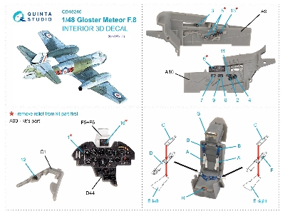 Gloster Meteor F.8 - 3d-printed & Coloured Interior (For Airfix Kits) - zdjęcie 13