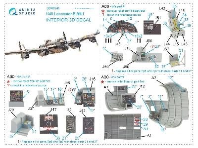 Avro Lancaster B Mk.I - 3d-printed & Coloured Interior (For Hk Models Kits) - zdjęcie 15