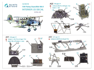 Fairey Swordfish Mk.Ii - 3d-printed & Coloured Interior (For Tamiya Kits) - zdjęcie 12