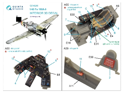 Focke Wulf Fw 190 A -8 - 3d-printed & Coloured Interior (For Hasegawa Kits) - zdjęcie 10