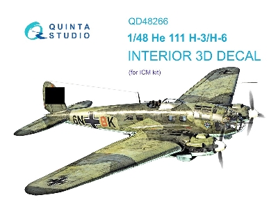 Heinkel He-111 H-3 / H-6 - 3d-printed & Coloured Interior (For Icm Kits) - zdjęcie 2