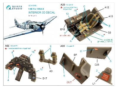Focke-wulf Fw-190 A-8 - 3d-printed & Coloured Interior On Decal Paper (For Tamiya Kits) - zdjęcie 10