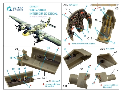 Henschel Hs-129 B-2 - 3d-printed & Coloured Interior On Decal Paper (For Hasegawa Kits) - zdjęcie 11