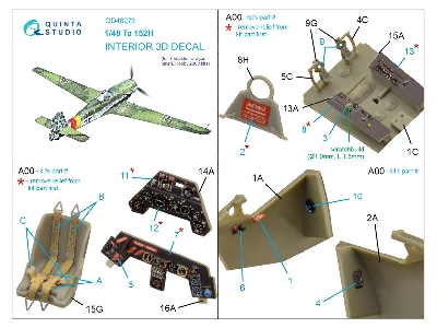 Focke-wulf Ta 152 H - 3d-printed & Coloured Interior On Decal Paper (For Dragon Kits) - zdjęcie 10