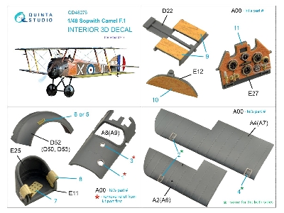 Sopwith Camel F.1 - 3d-printed & Coloured Interior On Decal Paper (For Eduard Kits) - zdjęcie 11