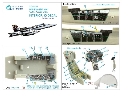 Mcdonnell Douglas F/A-18 C Late - 3d-printed & Coloured Interior On Decal Paper (For Hobbyboss Kits) - zdjęcie 12