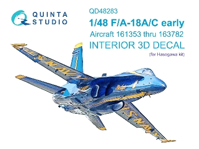 Mcdonnell Douglas F/A-18a / C Early - 3d-printed & Coloured Interior On Decal Paper (For Hasegawa Kits) - zdjęcie 2