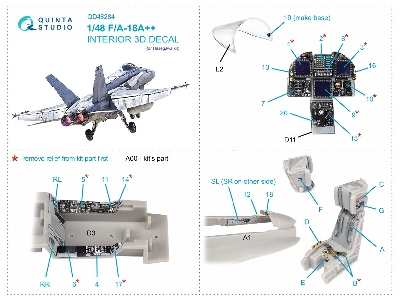 Mcdonnell Douglas F/A-18 A++ - 3d-printed & Coloured Interior On Decal Paper (For Hasegawa Kits) - zdjęcie 12
