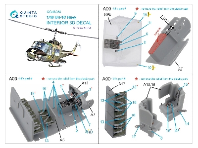 Bell Uh-1 C Huey - 3d-printed & Coloured Interior On Decal Paper (For Hobby Boss Kits) - zdjęcie 11