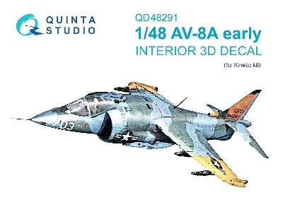 Av-8 A Early - 3d-printed & Coloured Interior On Decal Paper (For Kinetic Kits) - zdjęcie 2