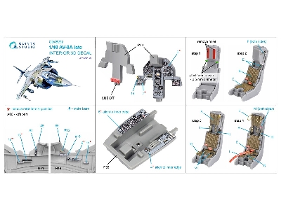 Av-8 A Late - 3d-printed & Coloured Interior On Decal Paper (For Kinetic Kits) - zdjęcie 12
