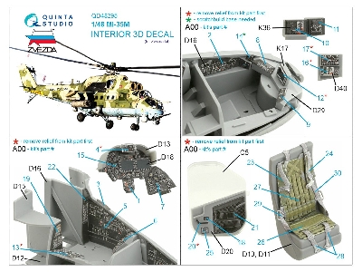 Mil Mi-35m 3d-printed & Coloured Interior On Decal Paper (For Zvezda Kits) - zdjęcie 12
