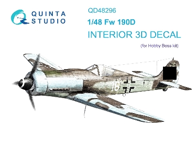 Focke-wulf Fw-190 D-9 - 3d-printed & Coloured Interior On Decal Paper (For Hobbyboss Kits) - zdjęcie 2