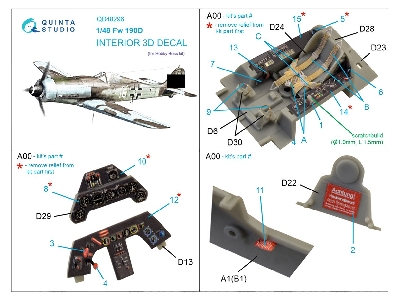 Focke-wulf Fw-190 D-9 - 3d-printed & Coloured Interior On Decal Paper (For Hobbyboss Kits) - zdjęcie 10