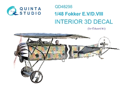 Fokker Ev - Dviii - 3d-printed & Coloured Interior On Decal Paper (For Eduard Kits) - zdjęcie 2