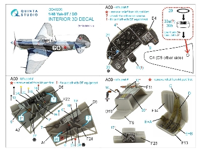 Jakovlev Yak-9 T/Dd - 3d-printed & Coloured Interior On Decal Paper (For Modelsvit Kits) - zdjęcie 12