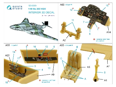 Messerschmitt Me-262 Hgiii - 3d-printed & Coloured Interior On Decal Paper (For Amusing Hobby Kits) - zdjęcie 10