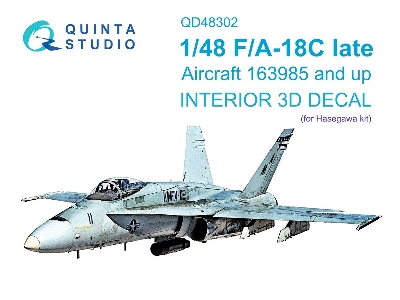 F/A-18 C Late - 3d-printed & Coloured Interior On Decal Paper (For Hasegawa Kits - zdjęcie 2