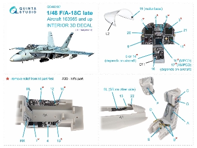 F/A-18 C Late - 3d-printed & Coloured Interior On Decal Paper (For Hasegawa Kits - zdjęcie 12