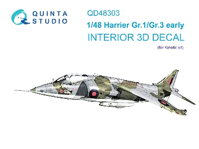 Harrier Gr.1 / Gr.3 Early - 3d-printed & Coloured Interior On Decal Paper (For Kinetic Kits) - zdjęcie 2