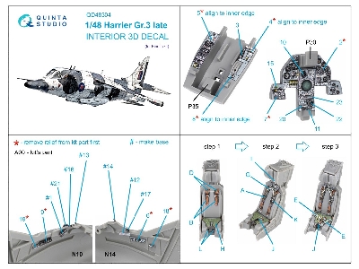Harrier Gr.3 Late - 3d-printed & Coloured Interior On Decal Paper (For Kinetic Kits) - zdjęcie 15