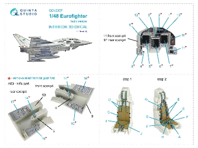 Eurofighter Twin Seater - 3d-printed & Coloured Interior On Decal Paper (For Revell Kits) - zdjęcie 17