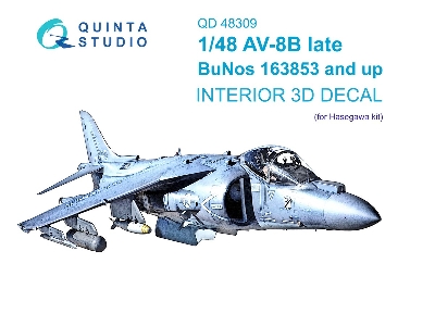 Mcdonell Douglas Av-8 B Late - 3d-printed & Coloured Interior On Decal Paper (For Hasegawa Kits) - zdjęcie 2