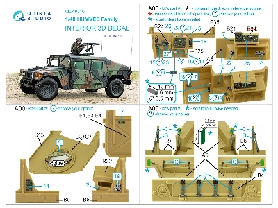 Humvee Family - 3d-printed & Coloured Interior On Decal Paper (For Tamiya Kits) - zdjęcie 13