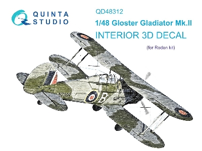 Gloster Gladiator Mk.Ii - 3d-printed & Coloured Interior (For Roden Kits) - zdjęcie 2