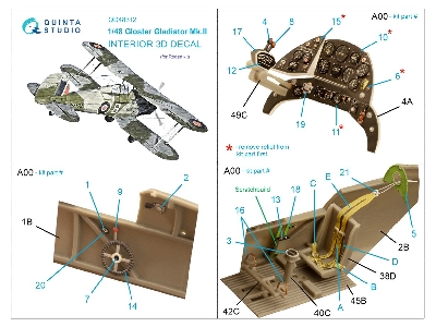 Gloster Gladiator Mk.Ii - 3d-printed & Coloured Interior (For Roden Kits) - zdjęcie 10