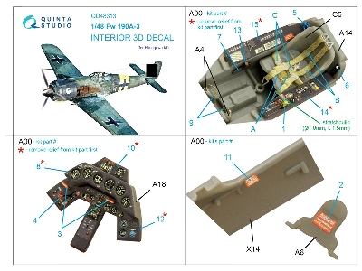 Focke Wulf Fw-190 A-3 - 3d-printed & Coloured Interior (For Hasegawa Kits) - zdjęcie 10