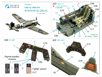 Focke Wulf Fw 190 A-5 / A-6 - 3d-printed & Coloured Interior (For Eduard Kits) - zdjęcie 10