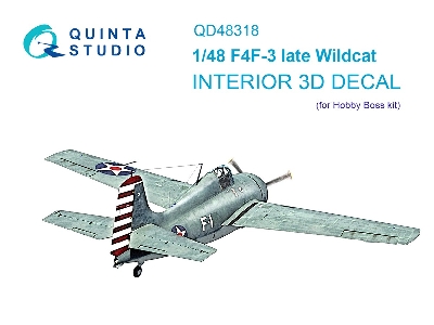 Grumman F4f-3 Wildcat Late - 3d-printed & Coloured Interior (For Hobby Boss Kits) - zdjęcie 2