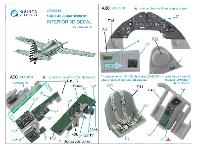 Grumman F4f-3 Wildcat Late - 3d-printed & Coloured Interior (For Hobby Boss Kits) - zdjęcie 12
