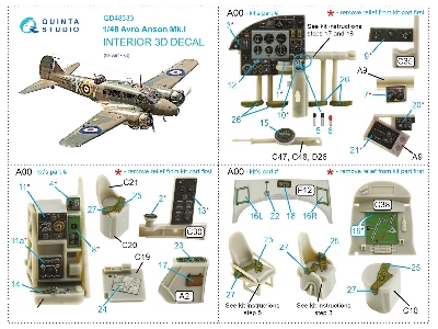 Avro Anson Mk.I - 3d-printed & Coloured Interior (For Airfix Kits) - zdjęcie 13