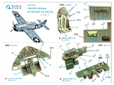 Grumman F4f-4 Wildcat - 3d-printed & Coloured Interior (For Tamiya Kits) - zdjęcie 10