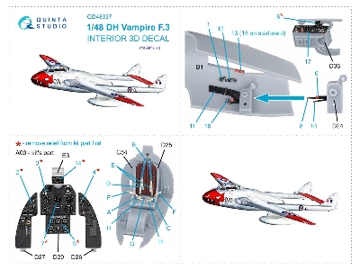 De Havilland Vampire F.3 - 3d-printed & Coloured Interior (For Airfix Kits) - zdjęcie 13