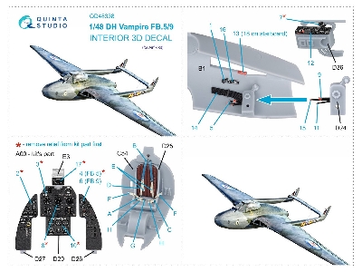 De Havilland Vampire Fb.5 / Fb.9 - 3d-printed & Coloured Interior (For Airfix Kits) - zdjęcie 13