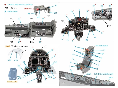 Mcdonnell Douglas F-4 G Late (With Dmas) - Interior 3d Decal With 3d-printed Resin Parts (For Meng Kits) - zdjęcie 17