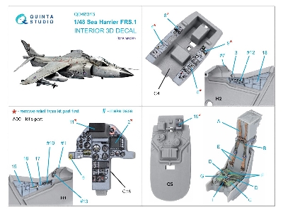 Sea Harrier Frs.1 - 3d-printed & Coloured Interior (For Kinetic Kits) - zdjęcie 13