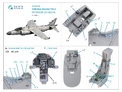 Sea Harrier Fa.2 - 3d-printed & Coloured Interior (For Kinetic Kits) - zdjęcie 13